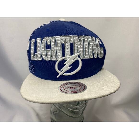 Tampa Bay Lightning Mitchell & Ness Pro Crown Fit Snapback Hat Cap - Picture 2 of 9